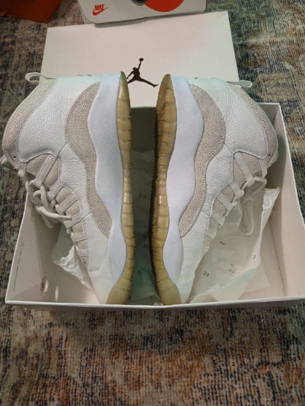 Air Jordan Retro OVO Drake 10'sWhite and Cream High-Top Sneakers S. 11
